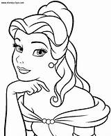 Princess Coloring Pages Belle Disney Faces sketch template