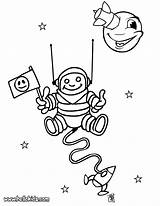 Coloring Cosmonaut Pages Space Print Hellokids Color sketch template