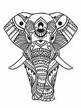 Coloring Elephant Pages Mandala Adults Zen Adult Head Aztec Color Drawing Colouring Pattern Animal Elephants Getcolorings Animals Asian Printable Baby sketch template