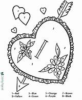 Valentine Coloring Pages Valentines Color Number Heart Crafts Craft Printable Hearts Drawings Adults Cliparts Broken Sheets Christmas Fun Print Banners sketch template