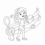 Singing Coloring Girl Outline Cartoon Song Kids Music Drawing Pages Disney Book Melody Clipart Stock Istock Illustration Depositphotos Getdrawings Color sketch template