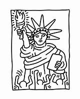 Haring Liberty Ausmalbild sketch template