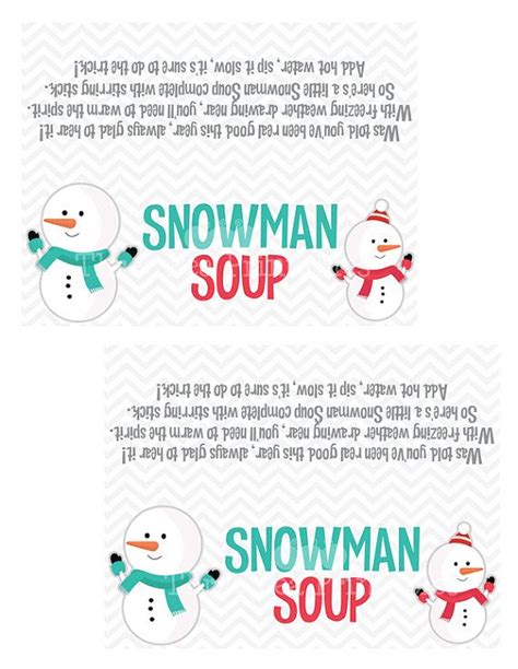 snowman soup  printable bag toppers printable word searches