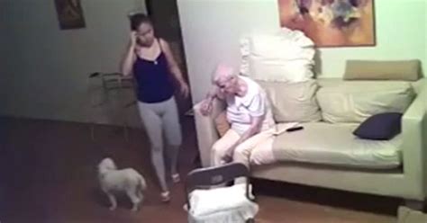 daughter s hidden camera catches the brutal beating of 94 year old grandother hidden camera