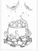 Halloween Cauldron Coloring Pages Embroidery Moldes Uploaded User sketch template