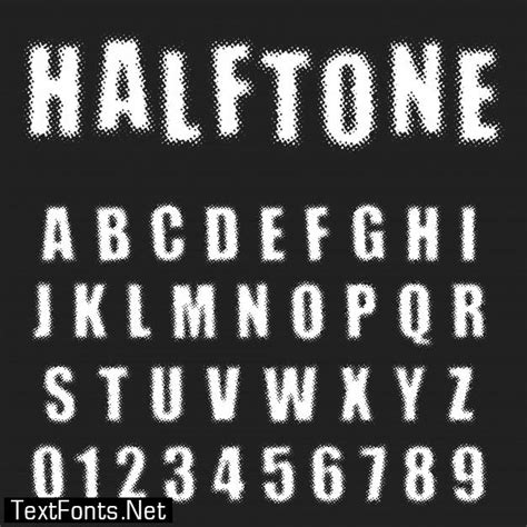 halftone alphabet font template