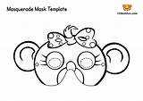 Masquerade Monkey Coloring sketch template
