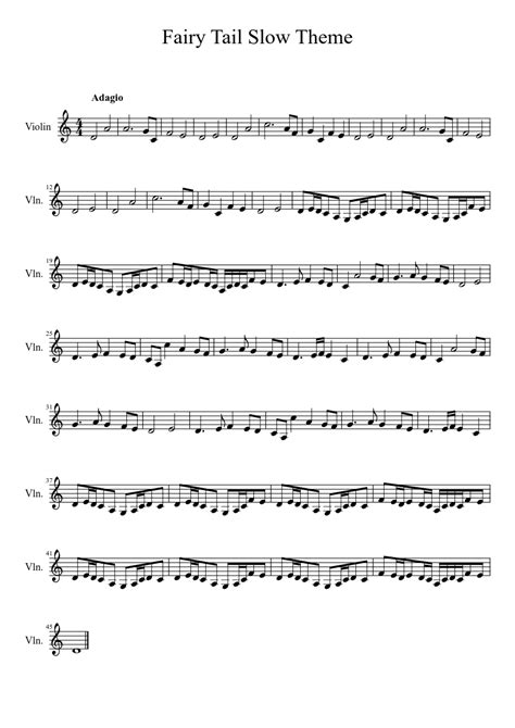 Sheet Music Made By Dansyo02 For Violin  Anime Sheet Music
