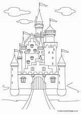 Castle Colouring Fairytale Colour sketch template