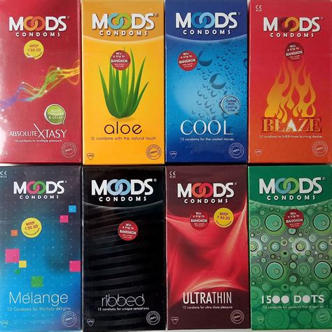 Buy Hll Moods 8 Different Flavour Dotted And Thin Multi Condoms 96