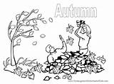 Autumn Coloring Fall Pages Color Clipart Leaves Word Printable Book Print Library sketch template