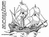 Mayflower Coloring Ship Getcolorings sketch template