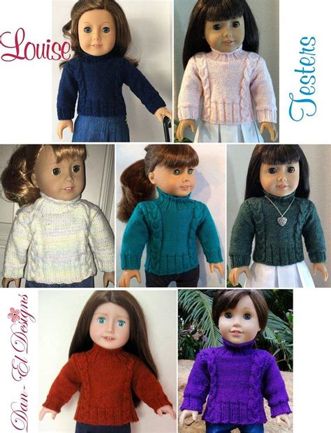 Dan El Designs Louise Doll Clothes Knitting Pattern 18 Inch American