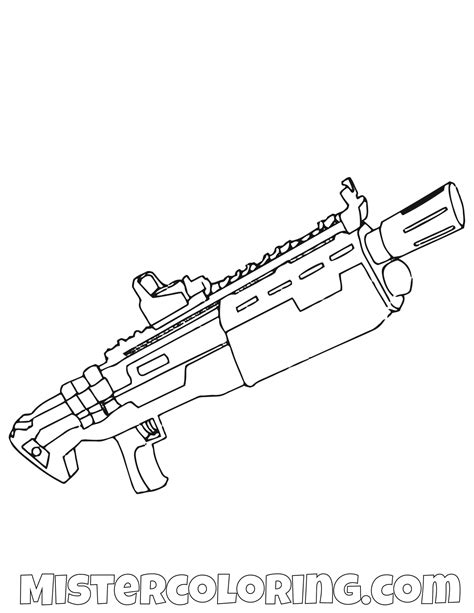 assault rifle fortnite guns coloring pages colouring mermaid