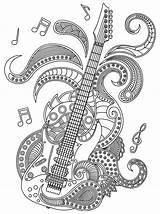 Coloring Pages Music Adult Guitar Mandala Adults Book Printable Mandalas Instrument Designs Books Inspirational Colouring Itunes Apple sketch template