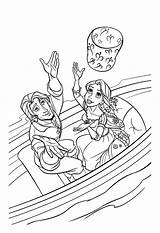 Tangled Coloring Rapunzel Flynn Boat Color Rider Kids Pages Print Disney Children Characters sketch template
