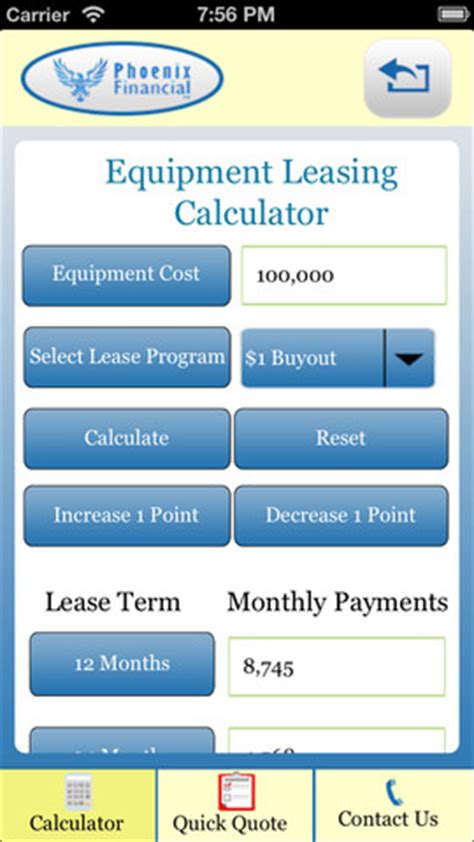 equipment lease calculator  app  ipad iphone finance app  sjoerd schaap lisisoftcom