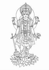 Vishnu Hindu Gods Goddesses Designlooter Pencil Krishna sketch template