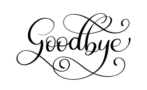 handwritten goodbye calligraphy lettering word vector illustration