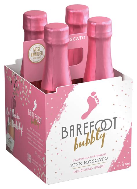 barefoot bubbly pink moscato wine  pack  ml walmartcom
