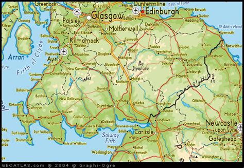 map  scottish borders scotland map