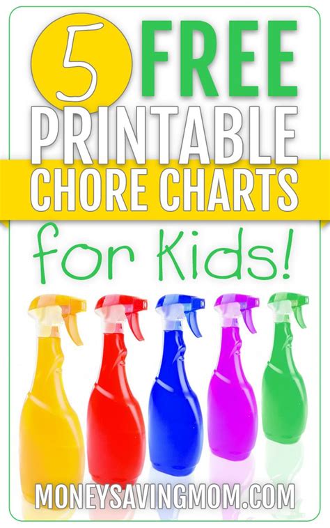 printable chore charts  kids chore chart kids printable