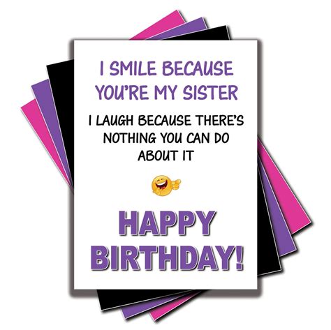 funny humour birthday card  sister youre  sister etsy