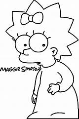 Simpson Maggie Coloring Pages Simpsons Printable Girl Kids Characters sketch template