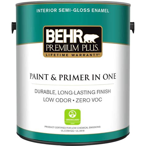 behr premium   gal ultra pure white semi gloss  voc interior