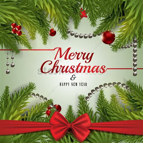 merry christmas and happy new year card design vector