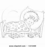Sleeping Boy Bed Cartoon Clipart Sleep Royalty Peacefully Illustration Bannykh Alex Vector Go Time Illustrations Small Looking sketch template