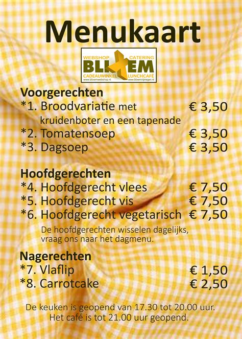 diner menukaart blixem nijmegen eetnu