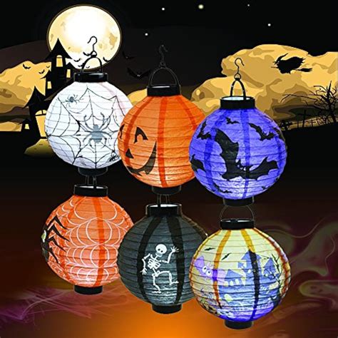 halloween decorations paper lanterns led light  holiday home party