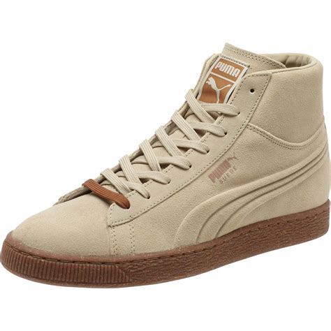 Puma Suede Embossed Mixed Rubber Mid Men S Sneakers In Brown For Men Lyst