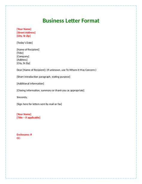 attention    business letter format