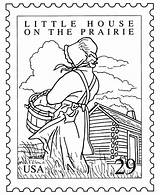 Prairie Coloring House Pages Little Sheets Printable Stamp Pioneer Clipart Postage Laura Ingalls Wilder Famous Colouring Children West Literature Stamps sketch template