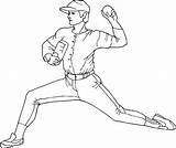Pitcher Coloring Mlb Pose sketch template