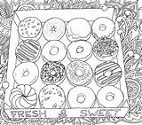 Coloring Pages Donut Box Donuts Kids Food Printable Sheets Adult Doughnuts Mandala Choose Board Books Wall Template sketch template