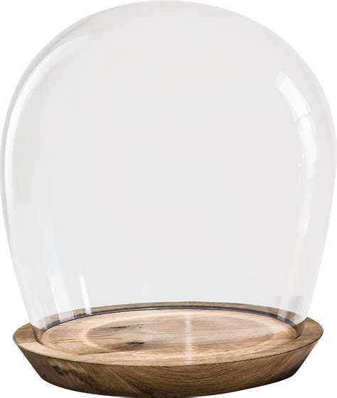 glass dome hand blown  wood base  cm serving tray transparent png