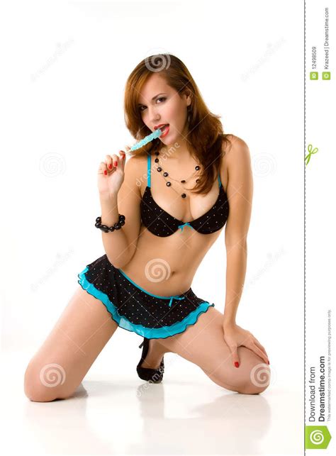 Pin Up Girl With Candy Stock Image Image Of Beautiful