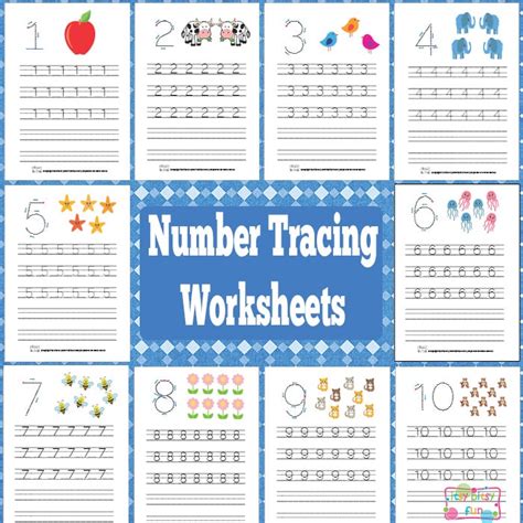 printable worksheets  kids tracing numbers   worksheets number tracing worksheets