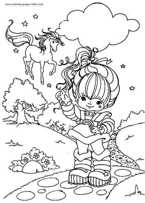 rainbow brite color page  cartoon coloring book pages  kids