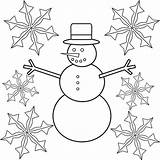 Snowman Snowflakes Coloring Christmas Mr Color sketch template