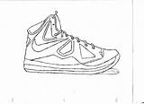 Coloring Lebron Shoes Pages James Shoe Nike Basketball Drawing Nba Color Print Air Soccer Jordan Force Template Kobe Soldier Printable sketch template