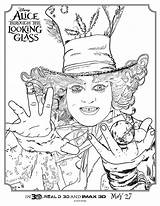 Coloring Pages Alice Wonderland Looking Glass Adult Through Sheets Colouring Burton Printable Disney Activity Hatter Cat Book Mad Halloween Cheshire sketch template