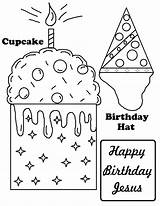 Birthday Happy Coloring Pages Jesus Printable Cards Kids Dad School Sunday Printables Christmas Children Cupcake Activities Board Collections Churchhousecollection Church sketch template