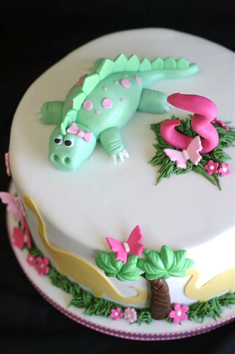 pink  cake dinosaur cake