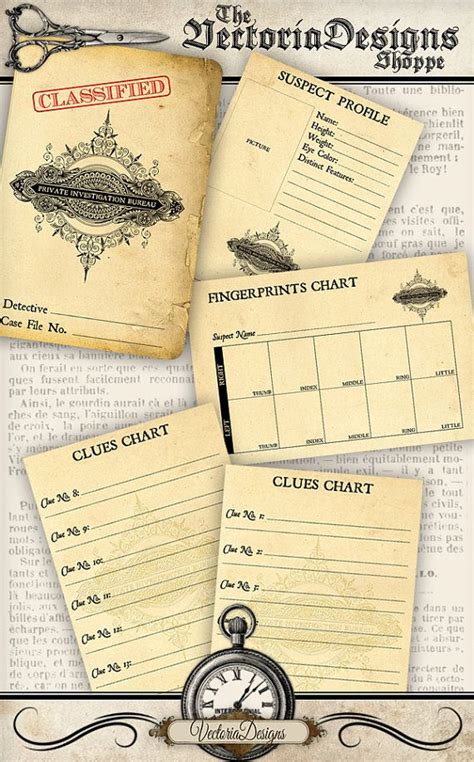 printable police detective case file great  parties birthday