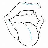Tongue Drawing Mouth Draw Step Easy Kids Lips Drawings Beginners Tutorial Simple Lip Realistic Clipart Learn Cute Easydrawingguides Line Teeth sketch template
