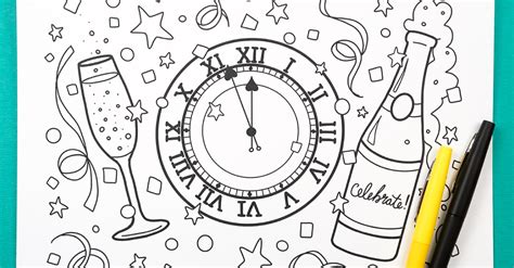 printable  years eve coloring page hey lets  stuff